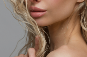 Close-up of woman's Lips with Fashion pink Make-up